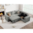 Canapé-lit modulaire en L à 5 places 84,6 po Waldorf avec lit escamotable et rangement