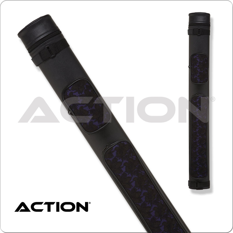 14" Pool Cue Case, Black/Purple