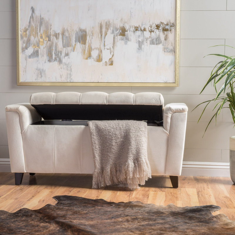 Banc de rangement en velours Lumri