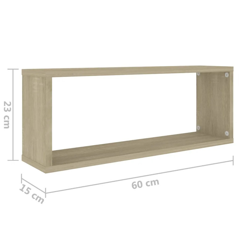 Aycel 2 Piece, 23cm H x 60cm W x 15cm D, Oak