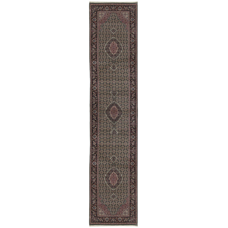 Hand-Knotted High-Quality Black Runner