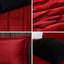 Édredon double / grand rouge et noir avec coussin de confort rouge et noir