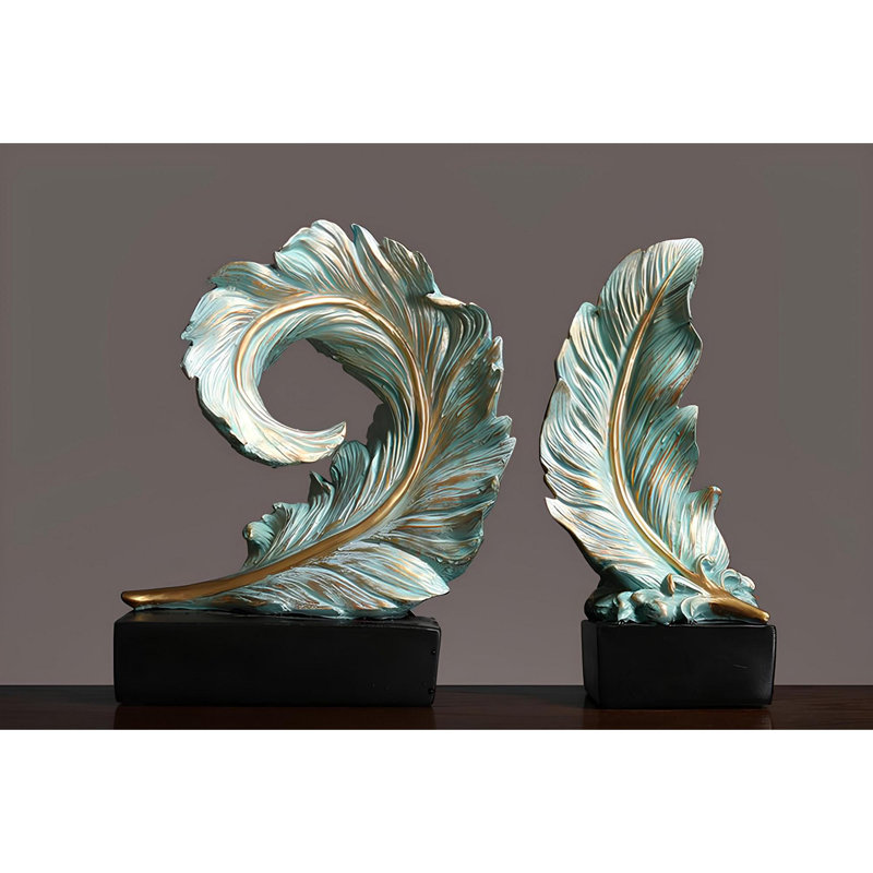 Elegant Decorative Object Set (2 Pieces), Mint Color, 10.2 x 9.4 x 4.3 inches & 11.8 x 3.9 inches | 100% Polyester | Perfect for Home Décor, Stylish Accent Pieces for Living Room & Office Spaces