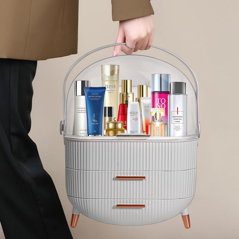 Rhuiradh Plastic Makeup Organizer, White