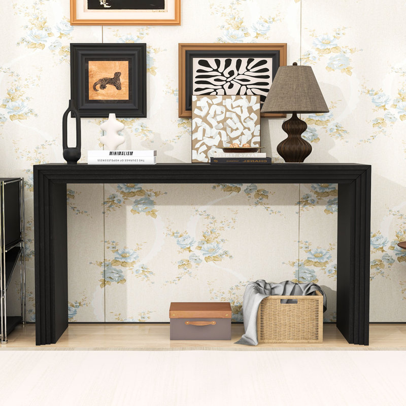 Modern Console Table Perfect for Foyer, Living Room or Entryway, Black