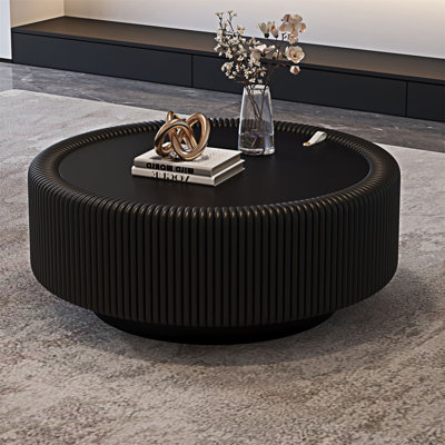 Table basse ronde avec rangement caché