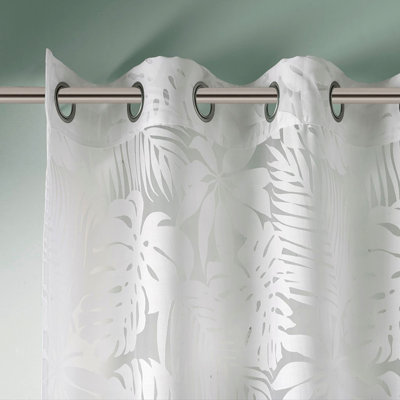 Palm Leaf Burnout Window Sheer 50X84"