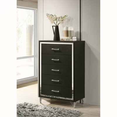 Malcolm Black 5-drawer Bedroom Chest