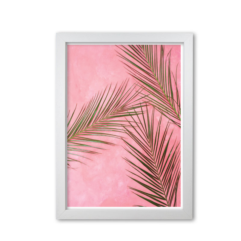 Palm Leaves - Print, White Grain Frame, 42 cm H x 30 cm W x 5 cm D