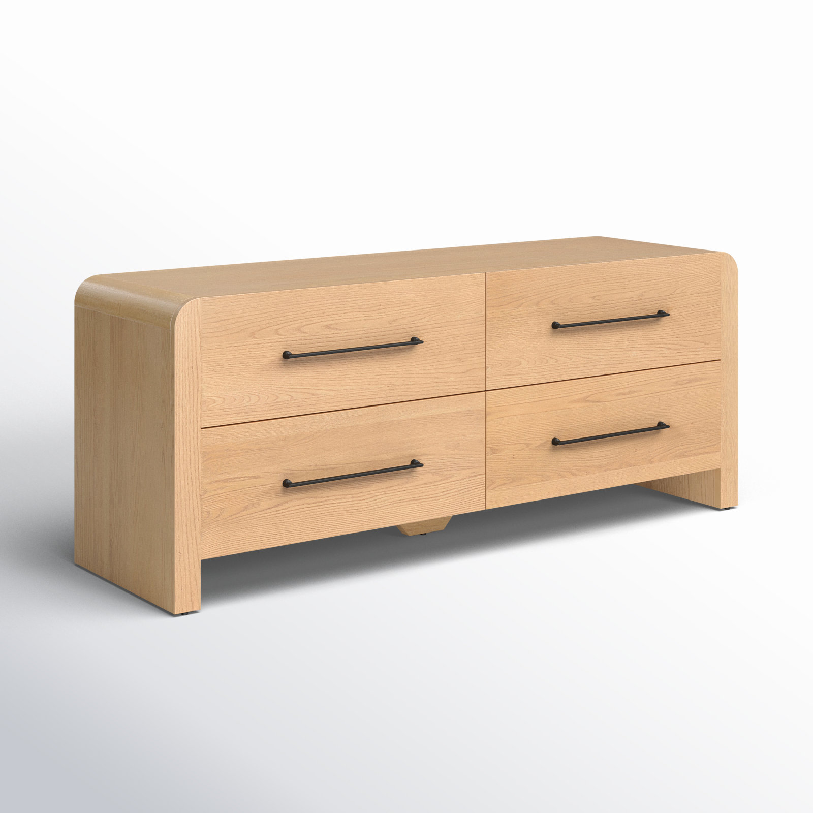 Cruz Wood 4 Drawer Dresser, Natural