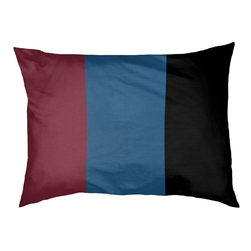 Coussin rectangulaire designer Kansas City, Petit (L 18 po x l 28 po), Bourgogne / bleu / noir