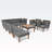 86.61'' Wide Rectangle Patio Sectional Set