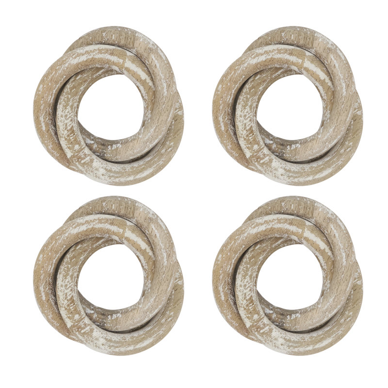 Wood Napkin Ring, White