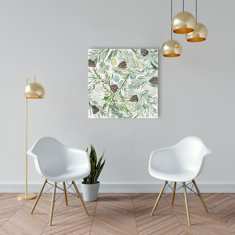 Pine Cone Pattern Canvas | Botanical Minimalist Wall Art