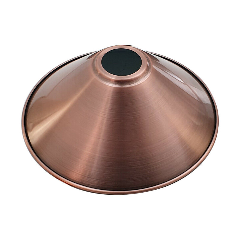 Vintage 10cm H Metal Cone Lamp Shade, Copper