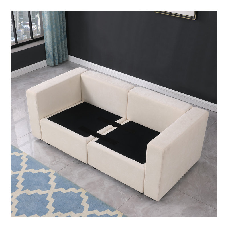 Causeuse avec repose-pieds modulaire et causeuse modulaire en U pour petit salon