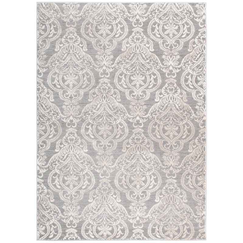 Tapis gris à motif géométrique Stratford, Rectangle 5 pi 3 po x 7 pi 7 po