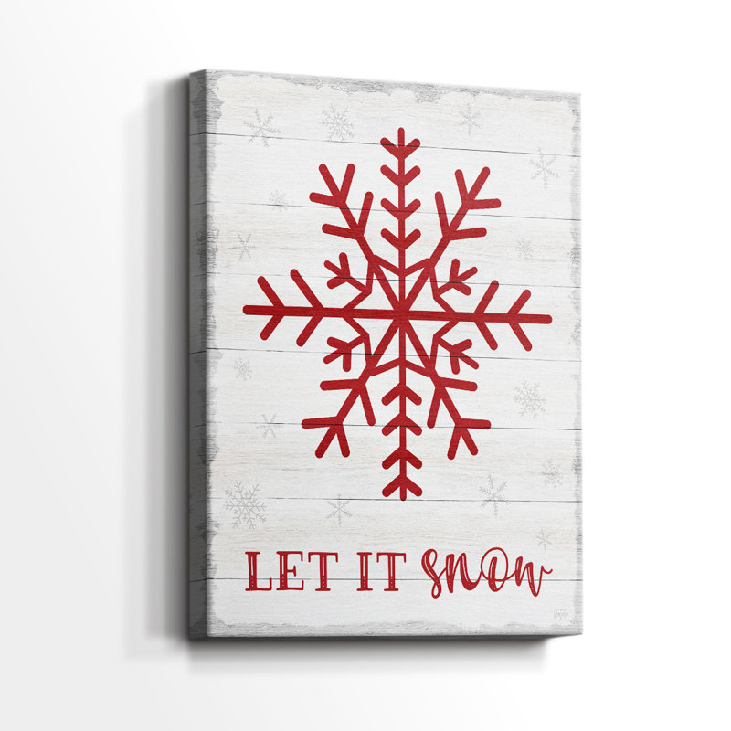 Let It Snow Snowflake - impression sur toile seulement - non encadrée, H 36 po x l 24 po