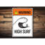Panneau d'avertissement «High Surf»-58193461