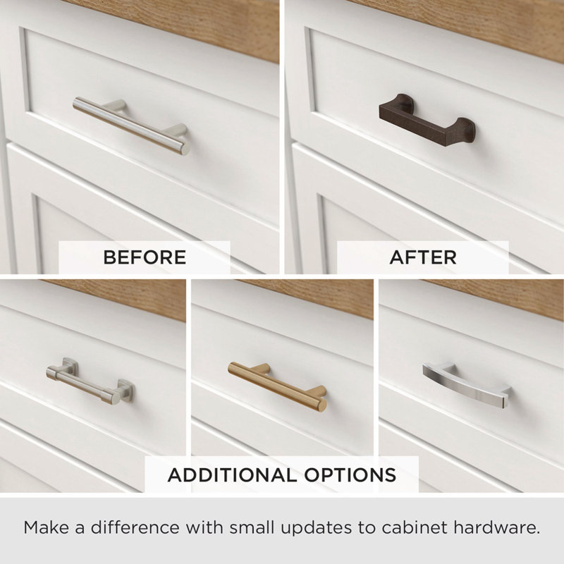 Athens Theo 5 1/16" Center to Center Bar Pull, Satin Nickel
