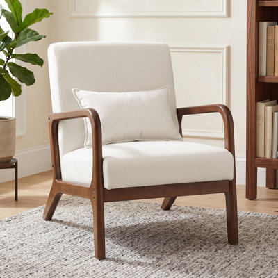 Upholstered Linen Accent Chair