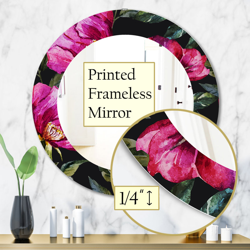 Miroir mural Obsidian Bloom 25, H 31,5 po x l po
