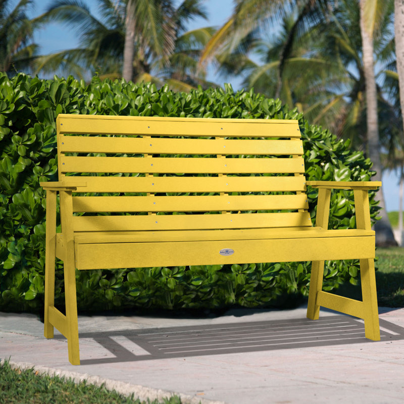 Banc de jardin extérieur Middiler - longueur 4 pi, Jaune
