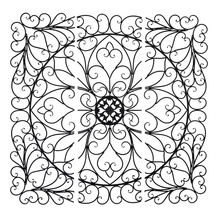 Large 3 Piece Square Scroll Wall Décor