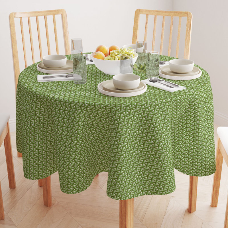 Vidrio Geometric Dining Linen Set, 114" Round, Vidrio Geometric