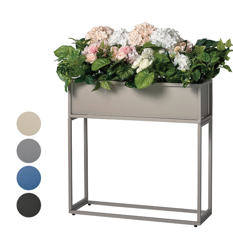 Pot à fleurs surélevé en métal Dekker, H 28 po x l 28 po x P 8 po, Sable