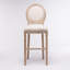 Tabourets de bar en bois avec siège rembourré French Country, beige, ensemble de 2