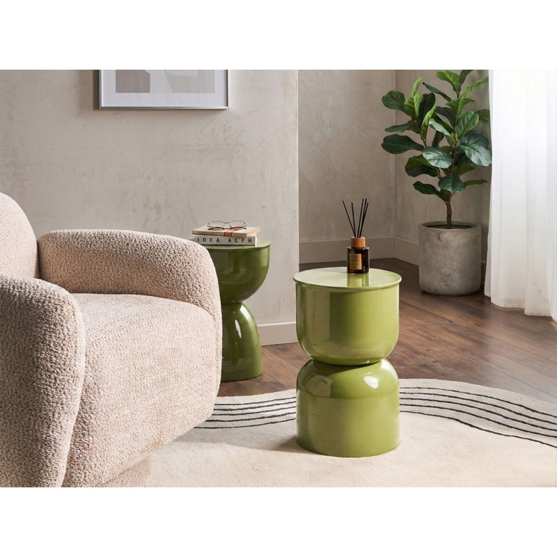 Drum End Table, Green