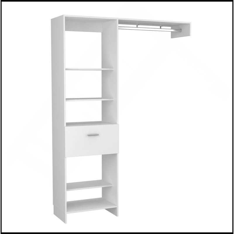 150 Closet System British, Bedroom, White, White