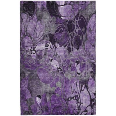 Premium Machine Washable Dream Shag ADS558 Floral Rug