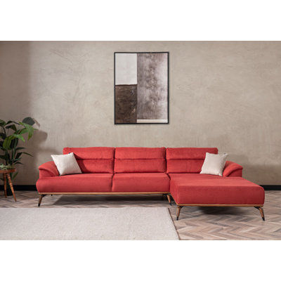 Velvet L-Shaped Sectional Right Hand Facing