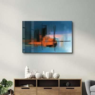 Élégante peinture murale en verre trempé de 13,8 po x 21,7 po | 100% verre trempé, épaisseur: 0,16 pouce | Imprimé UV pour des couleurs éclatantes | Parfait pour la décoration intérieure, le salon et les espaces de bureau