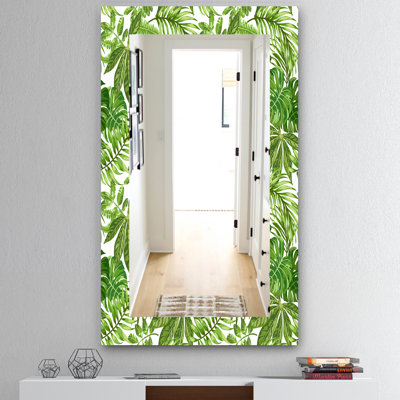 Miroir décoratif 19 bohémien et éclectique sans cadre à feuillage tropical