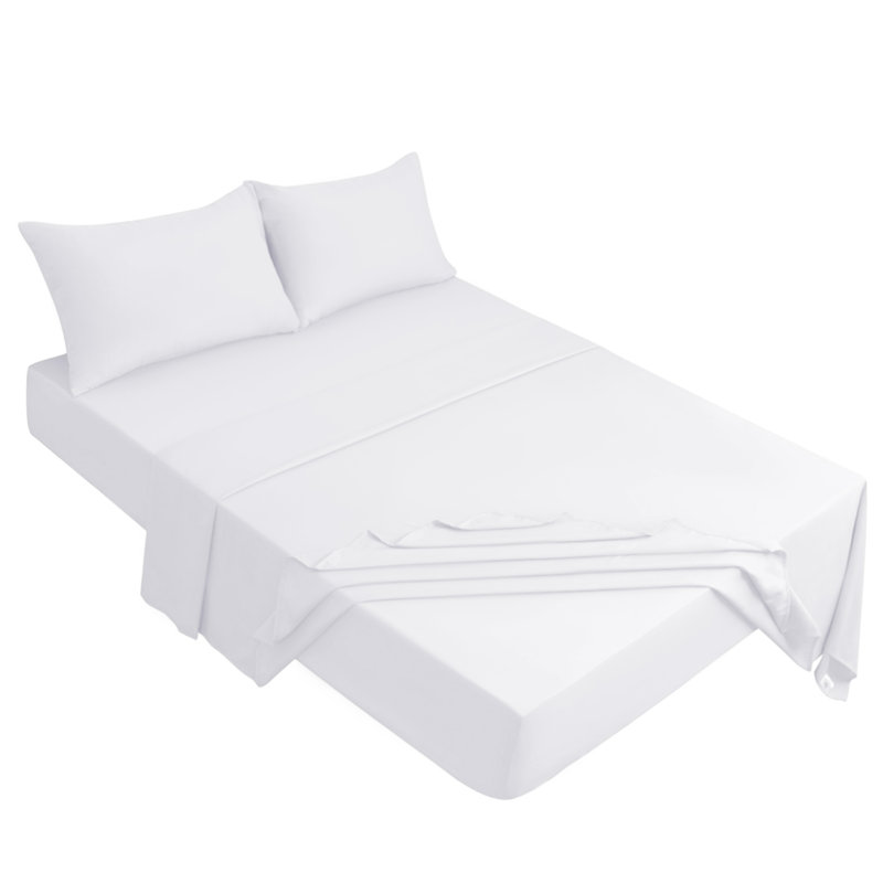 Meliah Microfibre Brushed Fitted Bed Sheet, Super King (6'), White