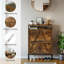 Armoire de rangement pour chaussures avec 2 tiroirs rabattables, organisateur de rangement de chaussures caché moderne, brun rustique