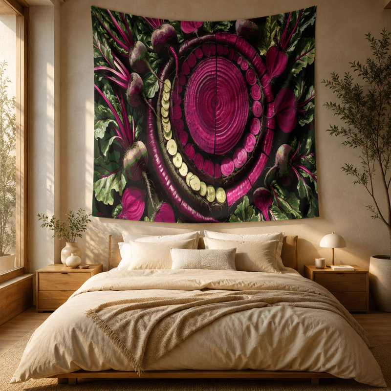 Tapisserie murale légumes et betteraves, 51 po x 60 po