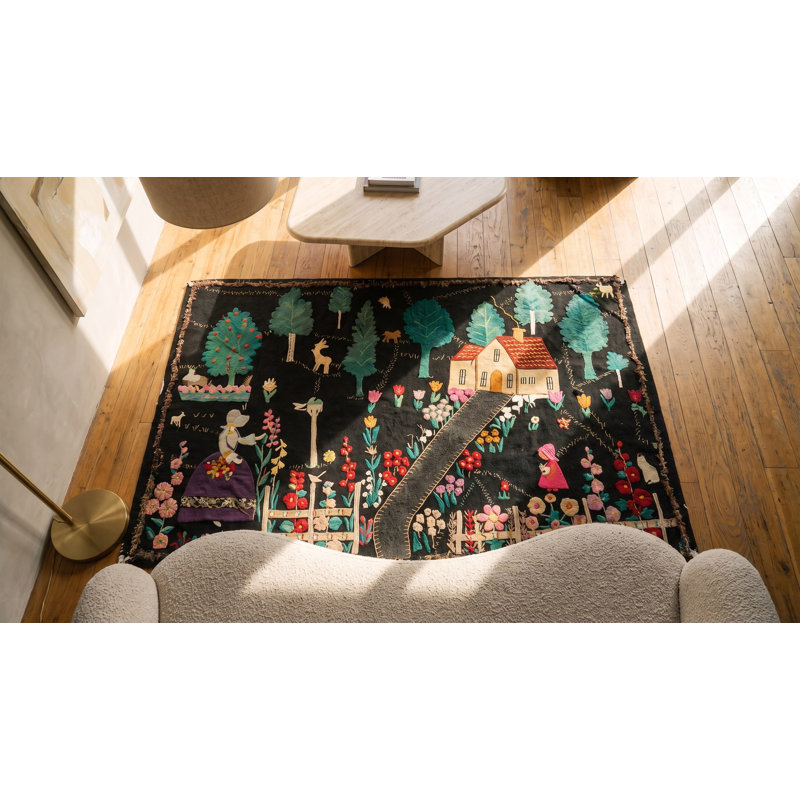 Antique Applique America Flat Weave Quilted Rug