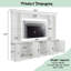 97.4-Inch 4-Piece Wall Unit Entertainment Centre for Elegant-Guest-Rooms - White