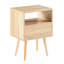 Table de chevet moderne de 15,84 po avec pieds en bois massif et table d'appoint élégante pour la chambre à coucher, facile à nettoyer et polyvalente pour la décoration intérieure-1252599210-1252599209