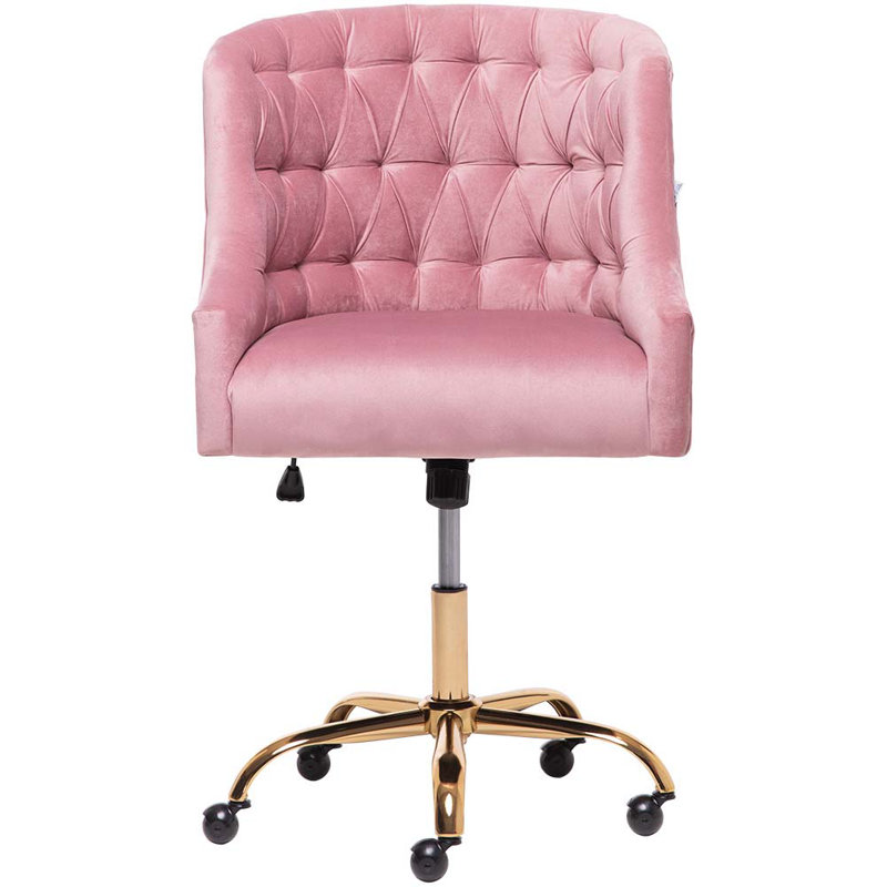 Duerr Velvet Office Chair, Pink