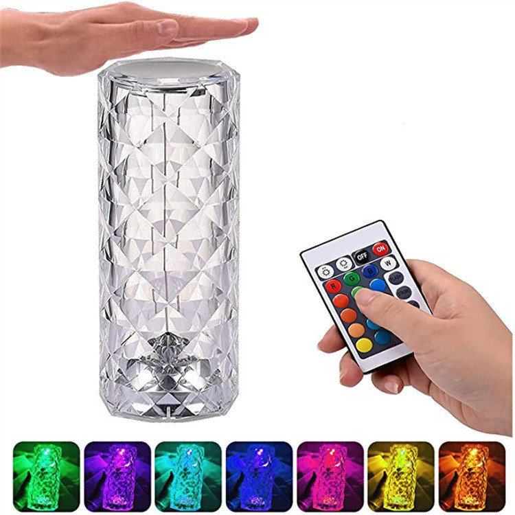 Veilleuse Lampe de table en cristal de rose espagnol