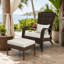 Ensemble de chaise Adirondack et repose-pieds en rotin PE de style classique avec coussins amovibles pour porche de terrasse et bord de piscine-437463466