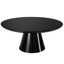 Table basse moderne en cône noir pour salon, finition ultrabrillante, diamètre de 35,4 po
