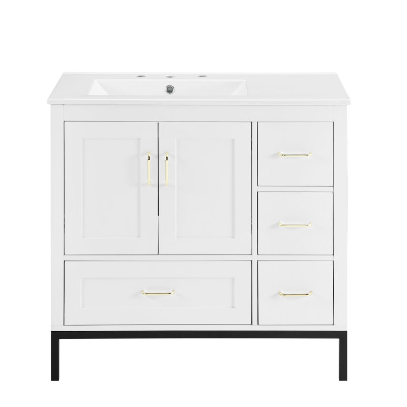 Meuble-lavabo de salle de bain, Blanc