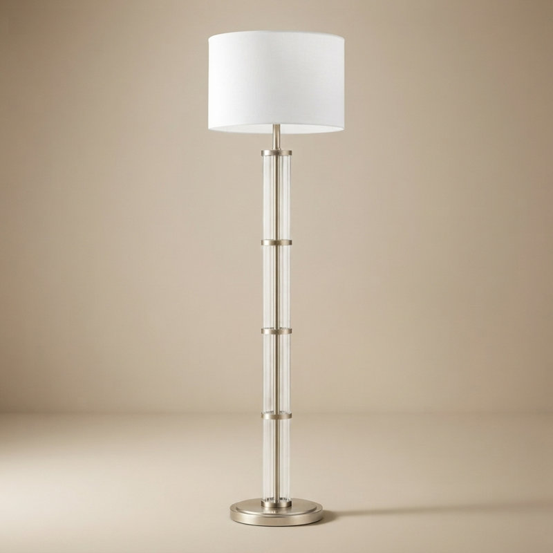 Lampe sur pied en nickel brossé