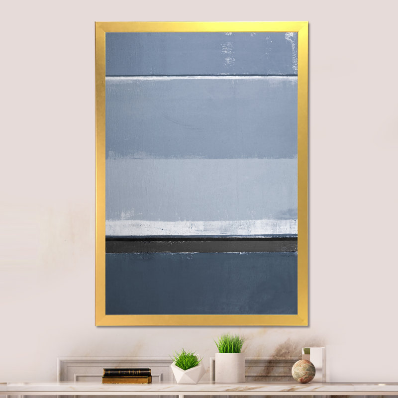 Modern Paint - Single Picture Frame Painting on Canvas, 36" H x 24" W  x 1" D, Gold Framed